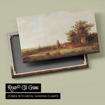 River Plain in Golden Light by Aelbert Cuyp Canvas Wall Art Print
