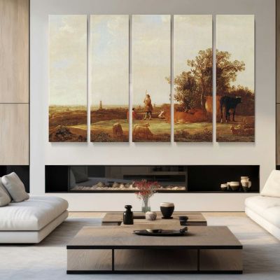 River Plain in Golden Light by Aelbert Cuyp Canvas Wall Art Print