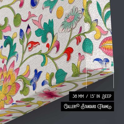 Romantic floral ornamental seamless pattern background Square Canvas Wall Art