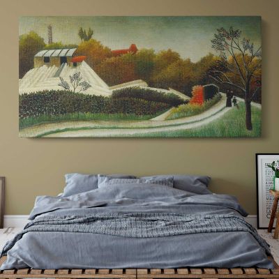 Sawmill on the Outskirts of Paris by Henri Rousseau Panoramic Canvas Print
