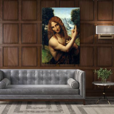 Famous Gian Giacomo Caprotti Painting by Leonardo Da Vinci Canvas Wall Art