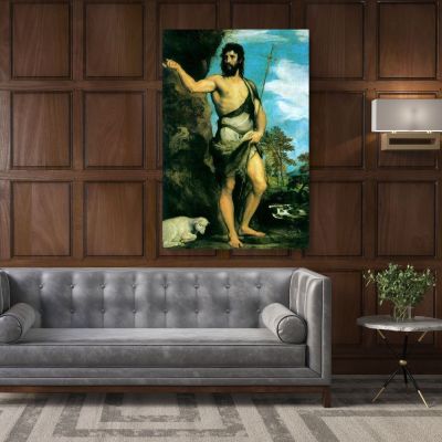 Saint John the Baptist Famous Painting by Leonardo Da Vinci Canvas Wall Art