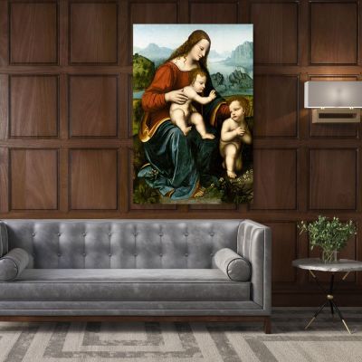 Saint John the Baptist Painting by Leonardo Da Vinci Canvas Wall Art