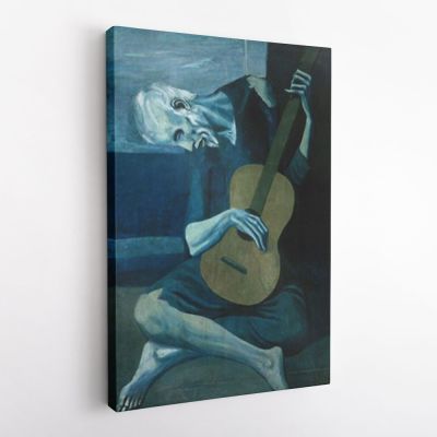 Pablo Picasso: Old Guitarist Artistic Modernism Famous Painting Photo Print on Canvas