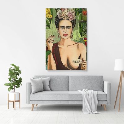 Frida Con Amigos High-Quality Canvas Wall Art