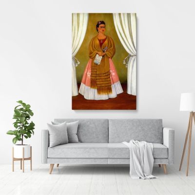 Frida Self-portrait wall art on Canvas, Wall Art, Canvas, Art Canvas Wall Art