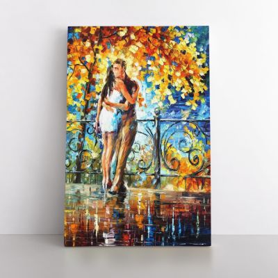 Autumn Hug Famous Oil Painting by Leonid Afremov Canvas Wall Art