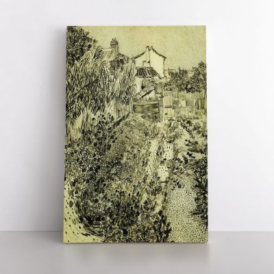 Vincent Van Gogh Painting The Garden with Flowers Abstract Canvas Wall Art