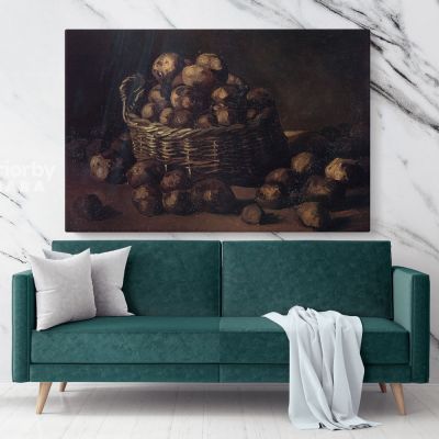 Still Life With A Basket Of Potatoes by Vincent Van Gogh Dutch Painter Original Canvas Wall Art