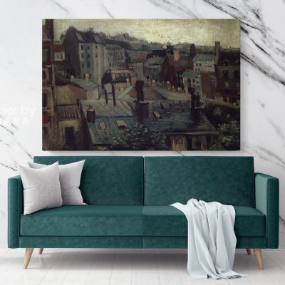 View Of The Roofs Of Paris Painting by Vincent Van Gogh Dutch Painter Original Canvas Wall Art