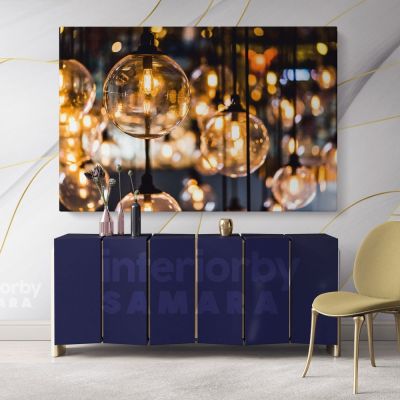Modern Photography Canvas with Frame Wall Artwork Night Lamp Christmas Canvas Home Decor