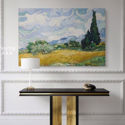 Vincent Van Gogh Original Painting Wheat Field with Cypresses Canvas Wall Art