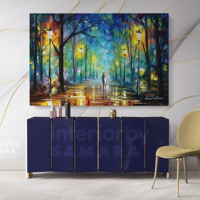 Walk in Night Palette Knife Art Oil Painting by Leonid Afremov Canvas Wall Art