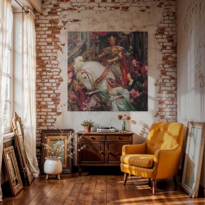 Sir Frank Dicksee - The Two Crowns, Tate Britain Square Canvas Wall Art