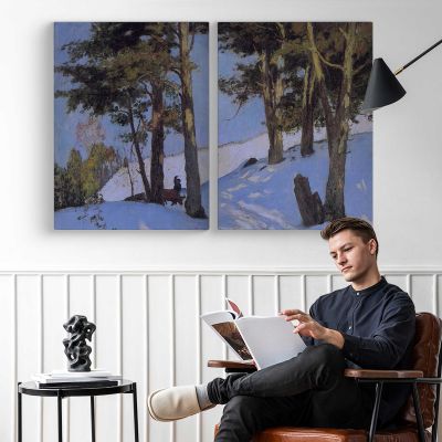 Snowy Trees in Winter Canvas Wall Art Print