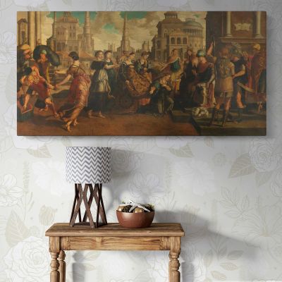 Solomon and the Queen of Sheba by Jan van Scorel and Jan Swart van Groningen Wall Art
