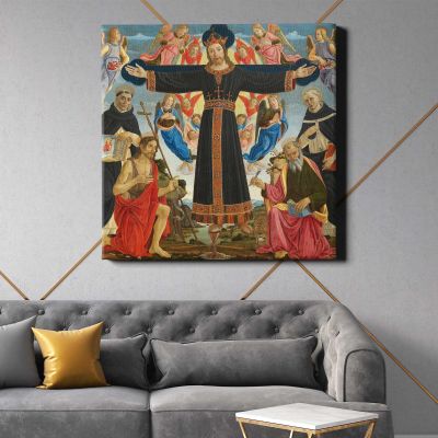 Solomon and the Queen of Sheba (c. 1540 - c. 1545) by Jan van Scorel and Jan Swart van Groningen Square Canvas Wall Art