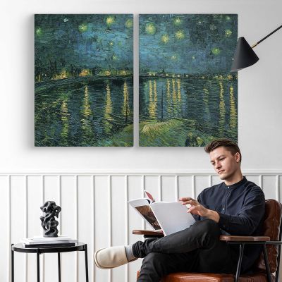 Starry Night over the Rhone by Vincent van Gogh Canvas Wall Art Print