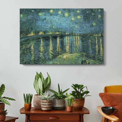 Starry Night over the Rhone by Vincent van Gogh Canvas Wall Art Print