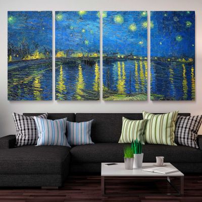 Starry Night Over the Rhone by Vincent van Gogh Panoramic Canvas Print