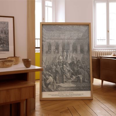 Susanna and the Elders - Gustave Dore Courtroom Trial Scene in Ancient Palace 