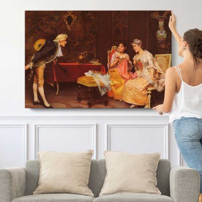 Taking A Box by Adriano Cecchi Canvas Wall Art Print