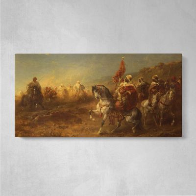 The Ambush by Adolf Schreyer Panoramic Wall Art