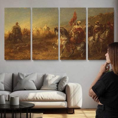 The Ambush by Adolf Schreyer Panoramic Wall Art