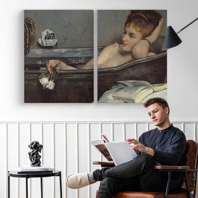 The Bath by Alfred Stevens Canvas Wall Art Print