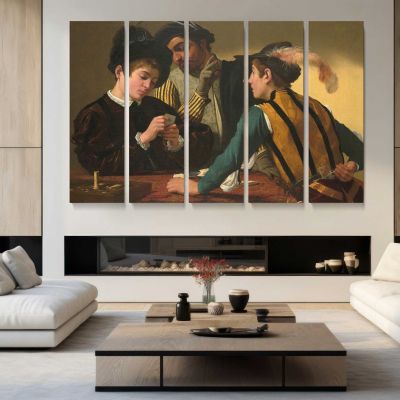 The Cardsharps by Caravaggio Canvas Wall Art Print