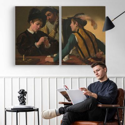 The Cardsharps by Caravaggio Canvas Wall Art Print