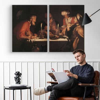 The Emmaus Disciples by Abraham Bloemaert Canvas Wall Art Print