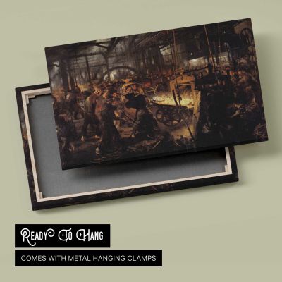 The Foundry by Adolph von Menzel Canvas Wall Art Print