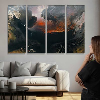 The Great Day of His Wrath by John Martin Canvas Wall Art Print