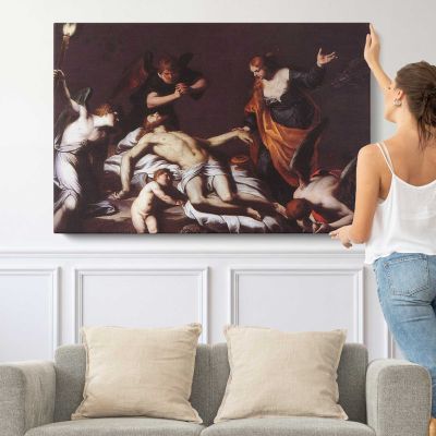 The Lamentation Over the Dead Christ by Alessandro Turchi Canvas Wall Art Print