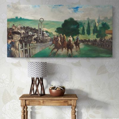 The Races at Longchamp by Edouard Manet Panoramic Wall Art