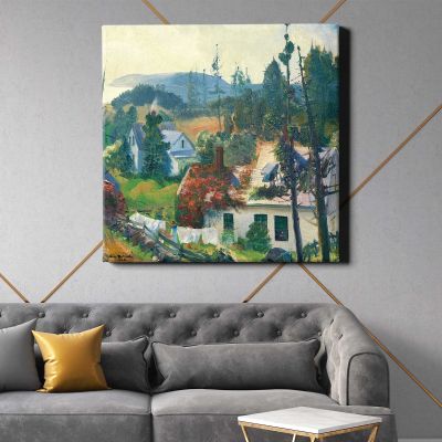 The Red Vine, Matinicus Island, Maine (1919) print in high resolution by George Wesley Bellows Square Canvas Wall Art