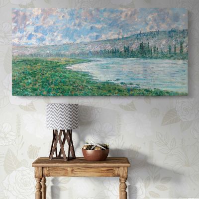 The Seine at Vetheuil by Claude Monet Panoramic Canvas Print