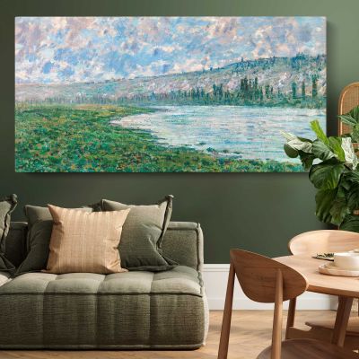 The Seine at Vetheuil by Claude Monet Panoramic Canvas Print