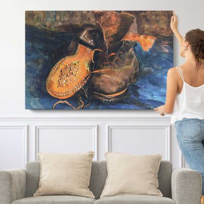Three Pairs of Shoes by Vincent van Gogh Canvas Wall Art Print