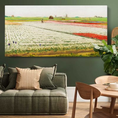 Tulip Fields by Gerrit Willem Dijsselhof Panoramic Canvas Print