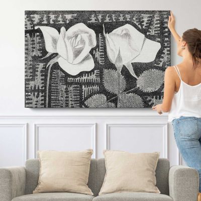 Two Roses by Samuel Jessurun de Mesquita Canvas Wall Art Print