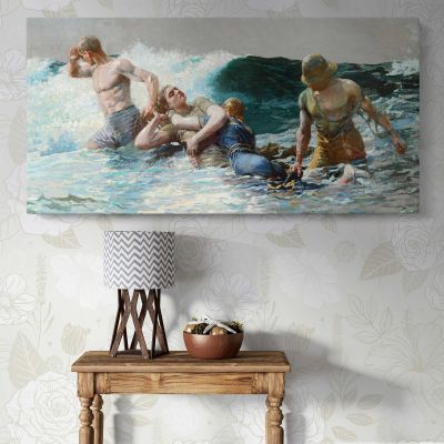 Undertow by Winslow Homer Panoramic Canvas Print