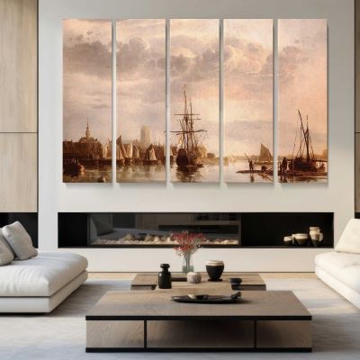 View of Dordrecht by Aelbert Cuyp Canvas Wall Art Print