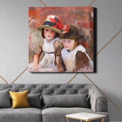 Village Children (1890) by John Singer Sargent Square Canvas Wall Art