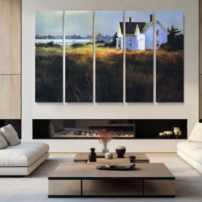 White House beyond the Marsh Canvas Wall Art Print