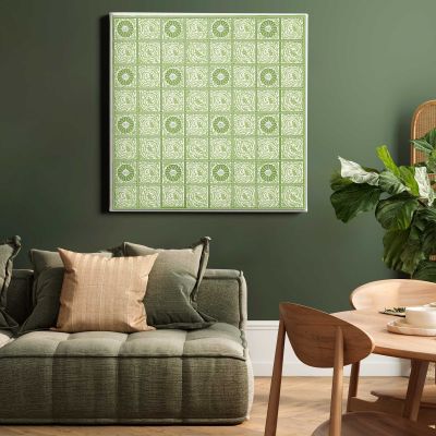 William Morris Diaper pattern (1870) famous artwork Square Canvas Wall Art