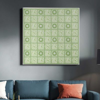 William Morris Diaper pattern (1870) famous artwork Square Canvas Wall Art