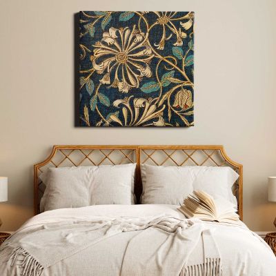 William Morris Honeysuckle (1876) famous pattern Square Canvas Wall Art