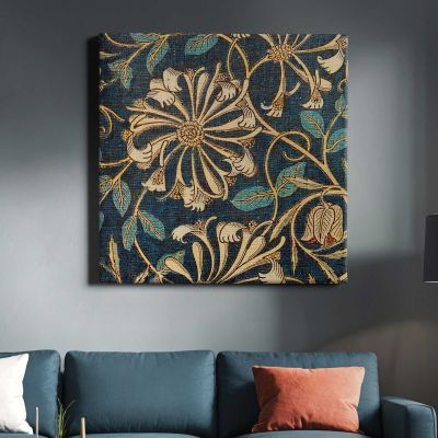 William Morris Honeysuckle (1876) famous pattern Square Canvas Wall Art